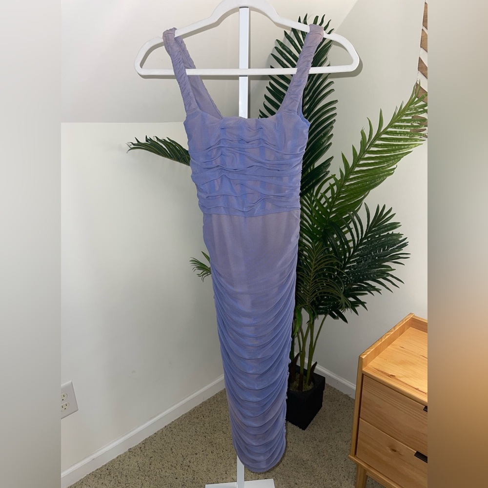 Nookie Lavender Ruched Midi Dress